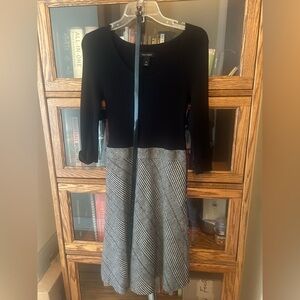 Black and Gray Long Sleeve Dress w/belt